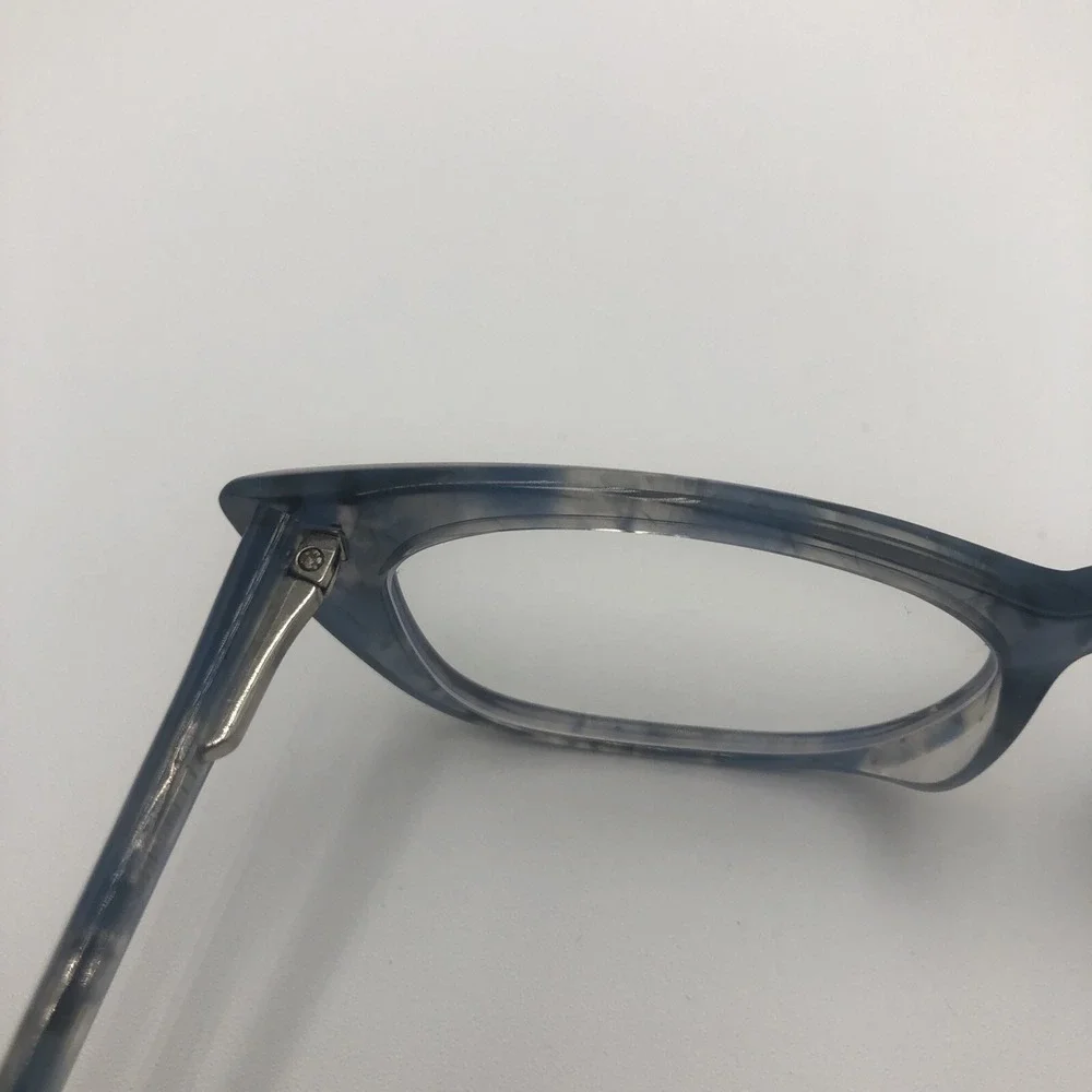 Womens Eye Glasses Frames Blue Tortoise Cat Eye Marbled Swirl Preowned With Case